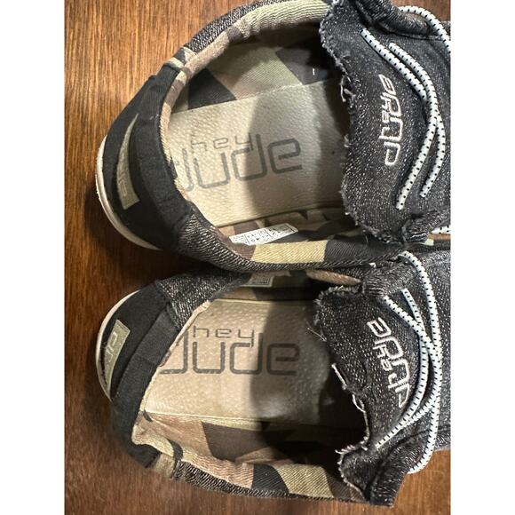 Hey Dude Wally Boho Men 12 Denim Brown Neutral Slip On Shoes Casual Cowboy Aztec - Picture 4 of 7